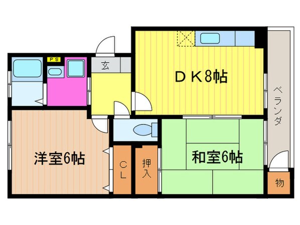 シャトレーヌ桂Ａ棟の物件間取画像